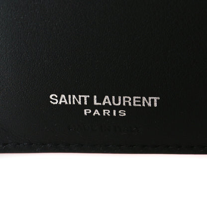 Saint Laurent Patent Grain De Poudre Matelasse Chevron Monogram Zipped Two-Part Wallet Neon Pink 6 of 8