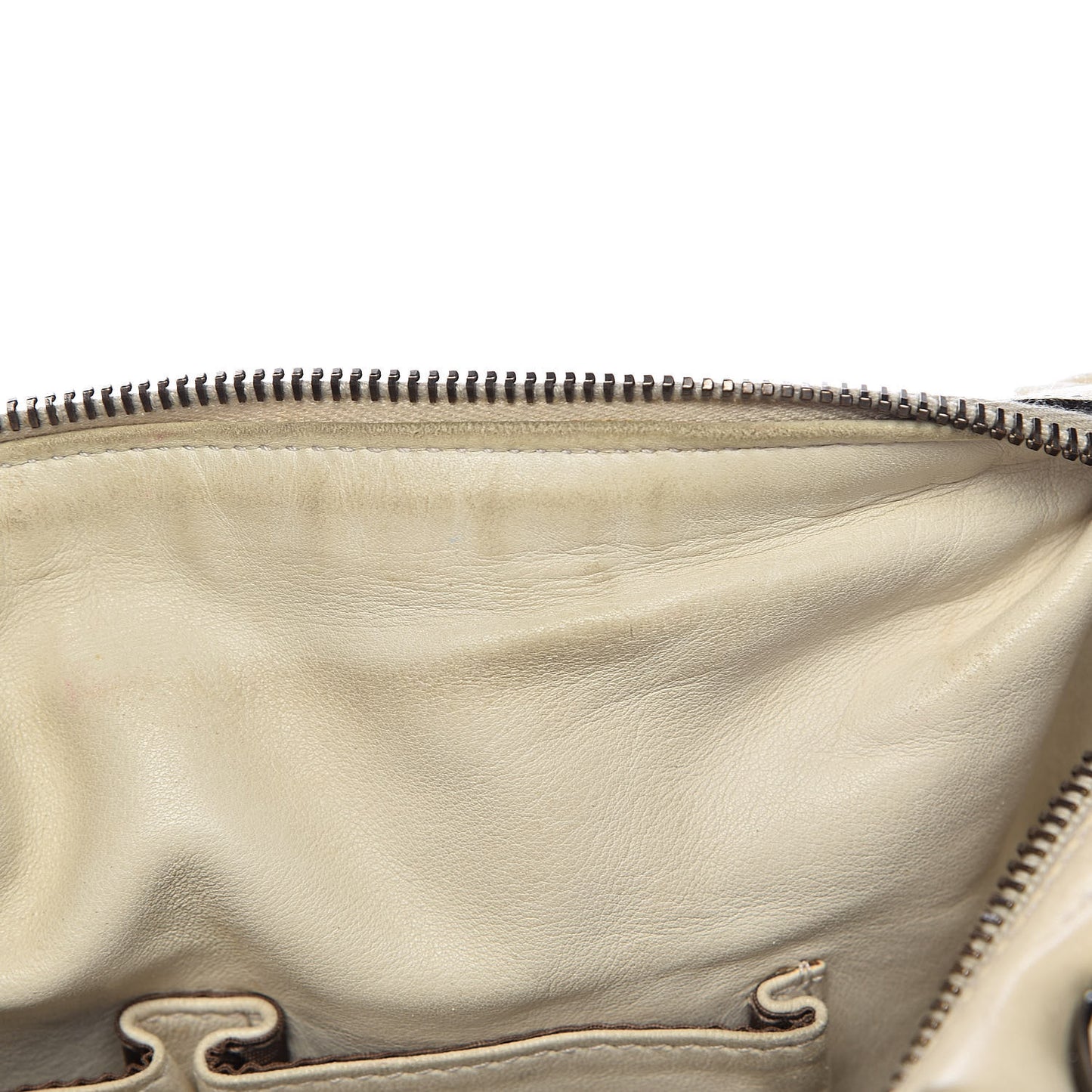 Calfskin Medium Icon Bit Boston Off White