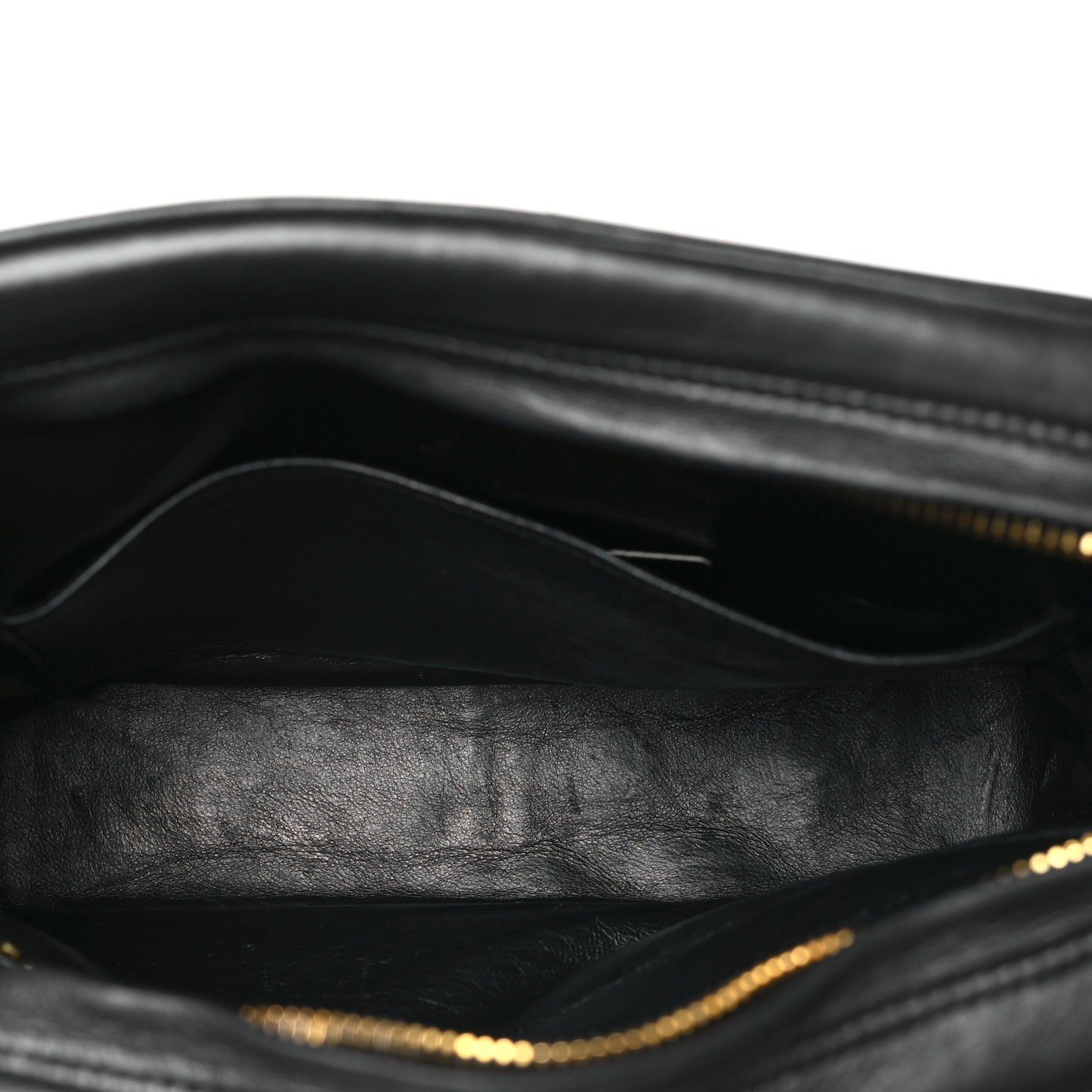 Lambskin Quilted Tassel Camera Case Black