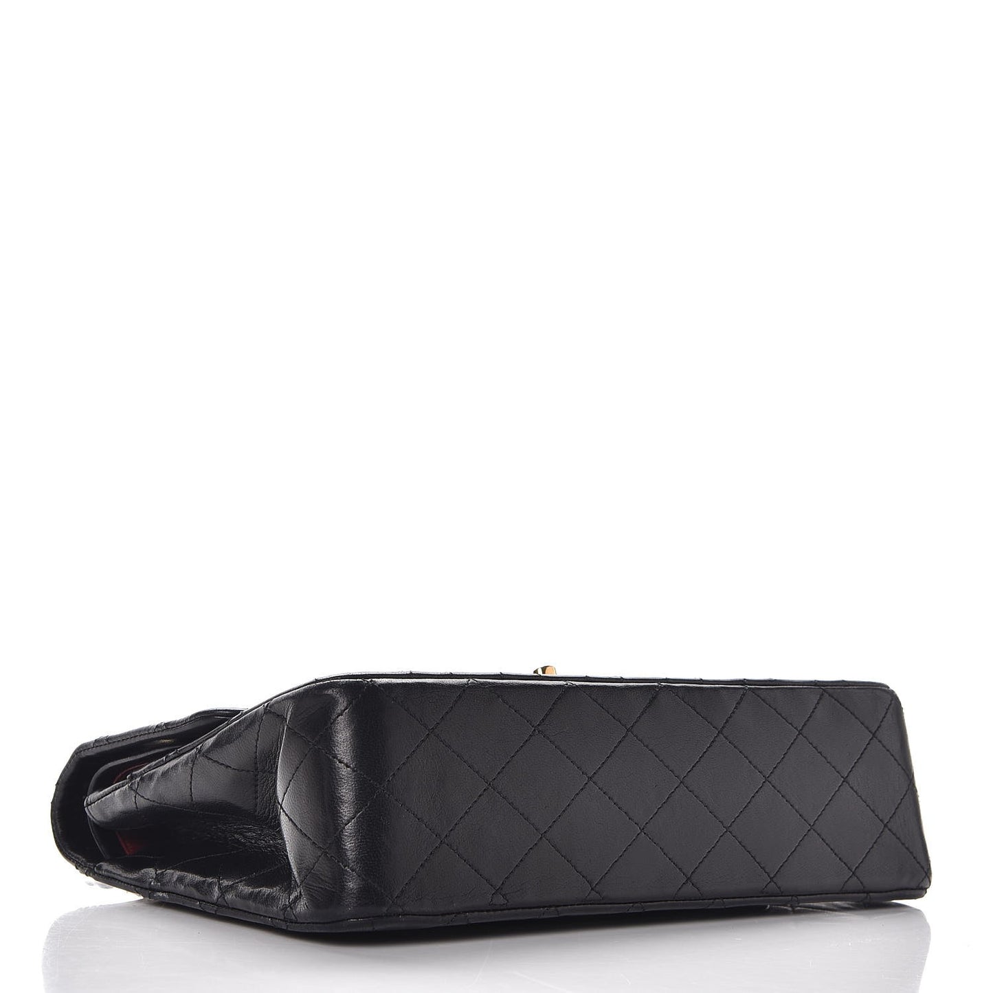 Lambskin Quilted Medium Double Flap Black