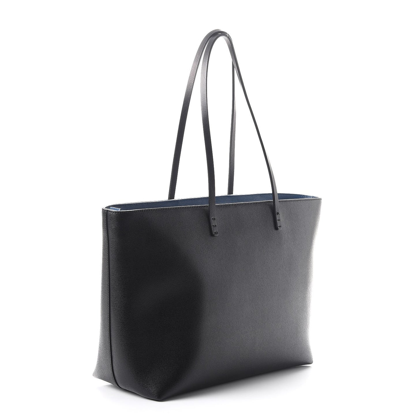 Vitello Elite Cuoio Monster Buggies Medium Roll Tote Black Multicolor Blue Cobalto