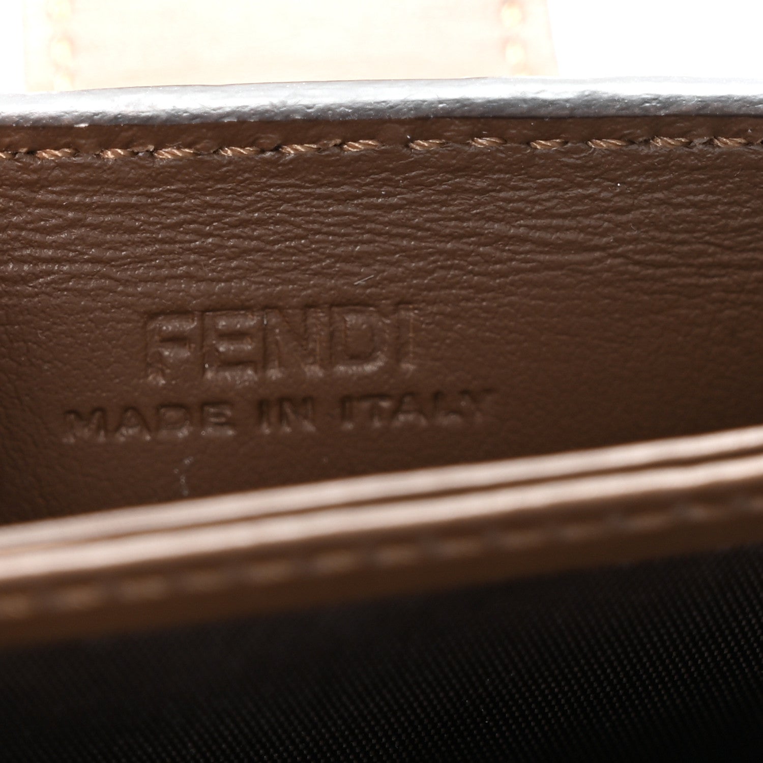 Fendi Vitello Liberty F is Fendi Bi-Color FF 1974 Embossed Gusseted Card Holder Maya Black 6 of 9
