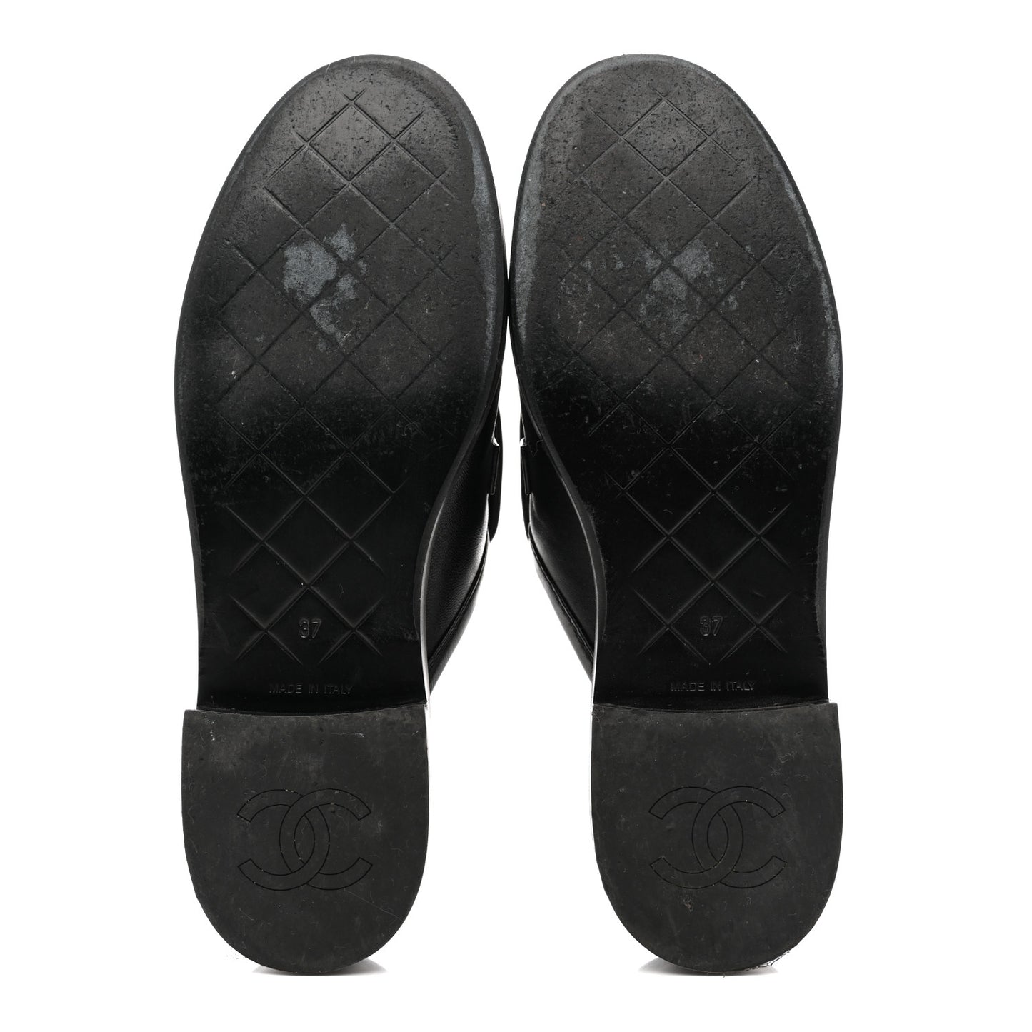 Lambskin Quilted CC Turnlock Mules 37 Black
