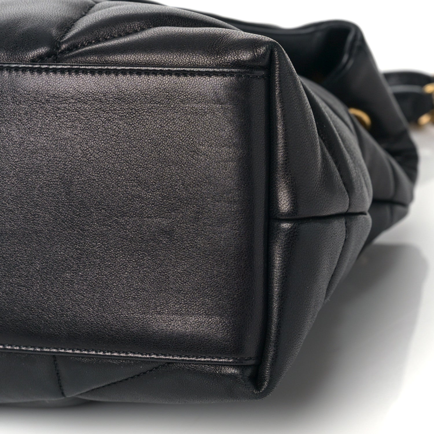 Saint Laurent Lambskin Quilted Medium Loulou Puffer Monogram Chain Satchel Black 9 of 9