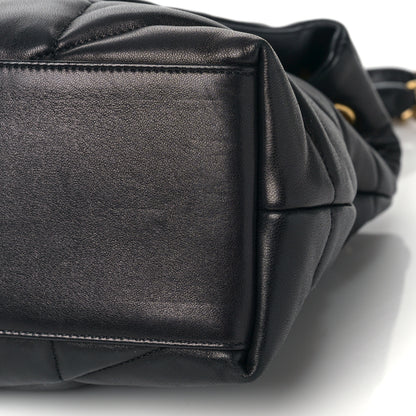 Saint Laurent Lambskin Quilted Medium Loulou Puffer Monogram Chain Satchel Black 9 of 9