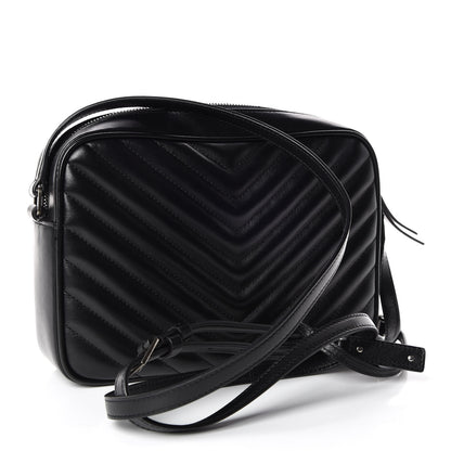 Saint Laurent Calfskin Matelasse Monogram Lou Camera Bag Black 3 of 10