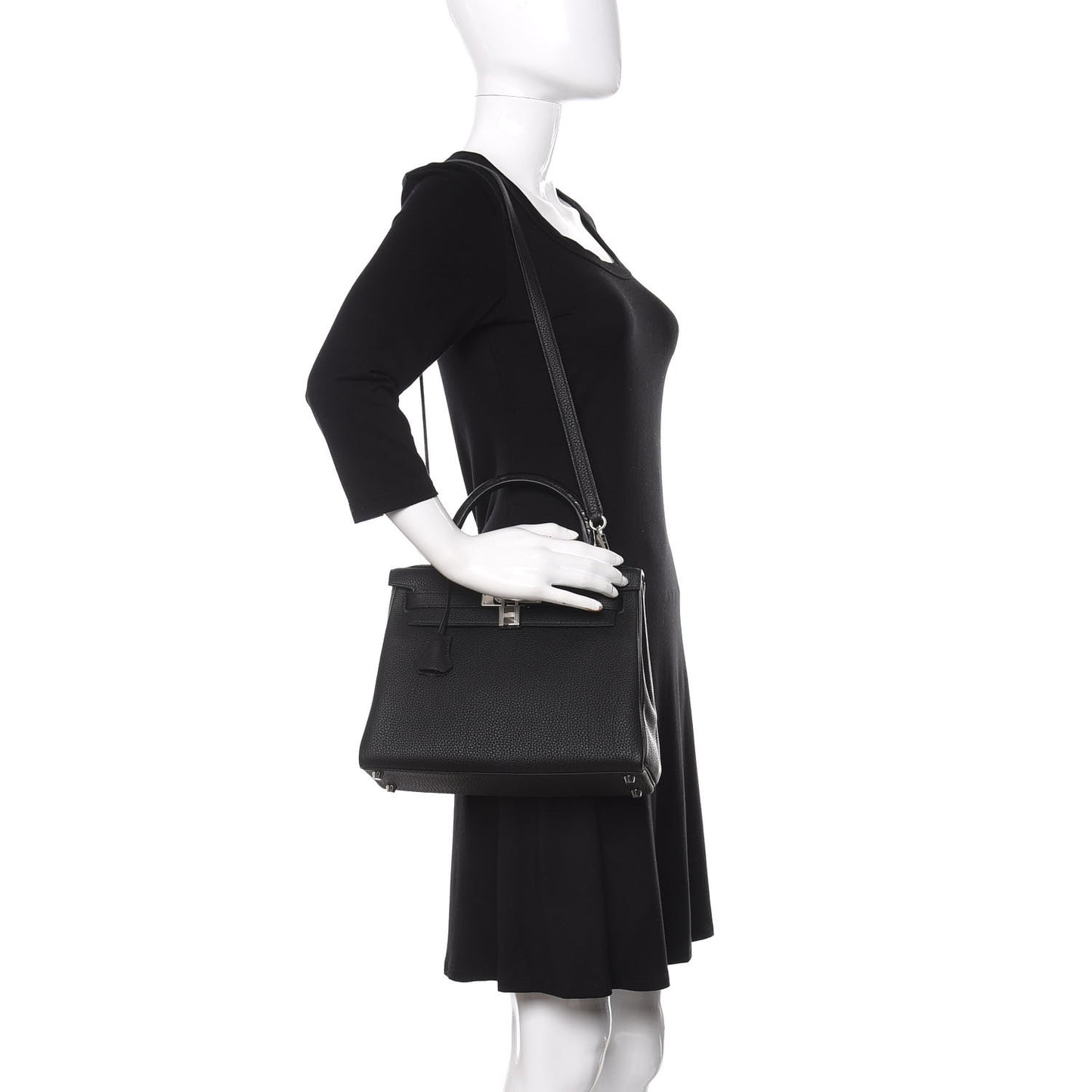 Togo Matte Alligator Kelly Retourne Touch 28 Black