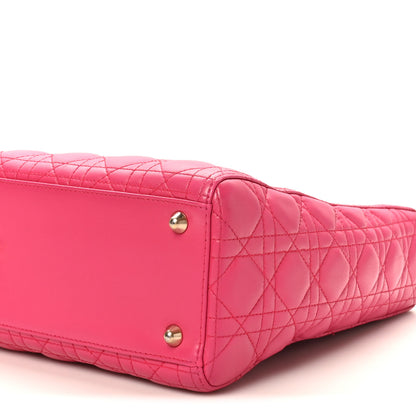 Christian Dior Lambskin Cannage Large Lady Dior Pink 10 of 10