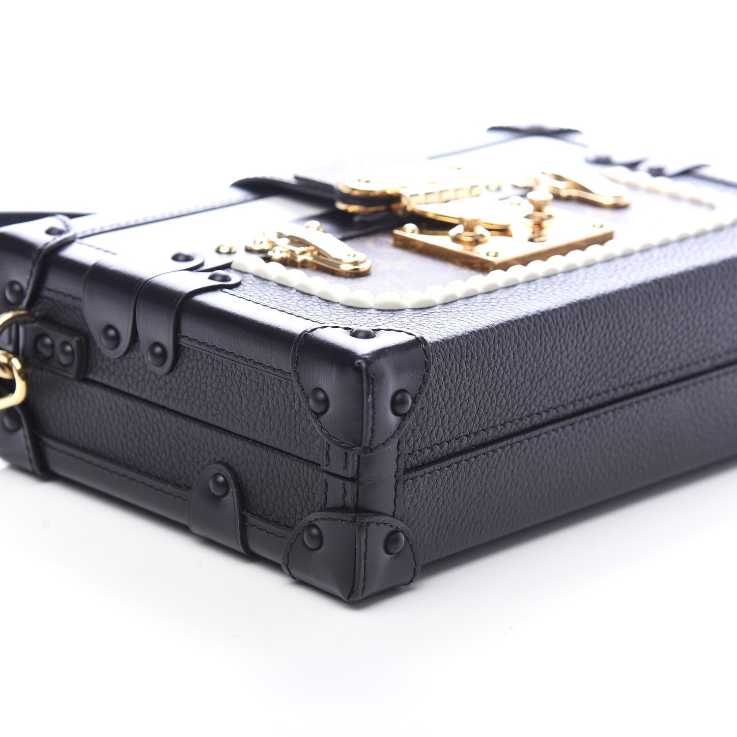 Louis Vuitton Monogram Calfskin Petite Malle Black White 7 of 8