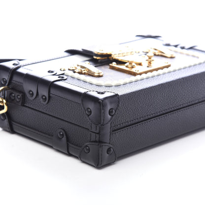 Louis Vuitton Monogram Calfskin Petite Malle Black White 7 of 8