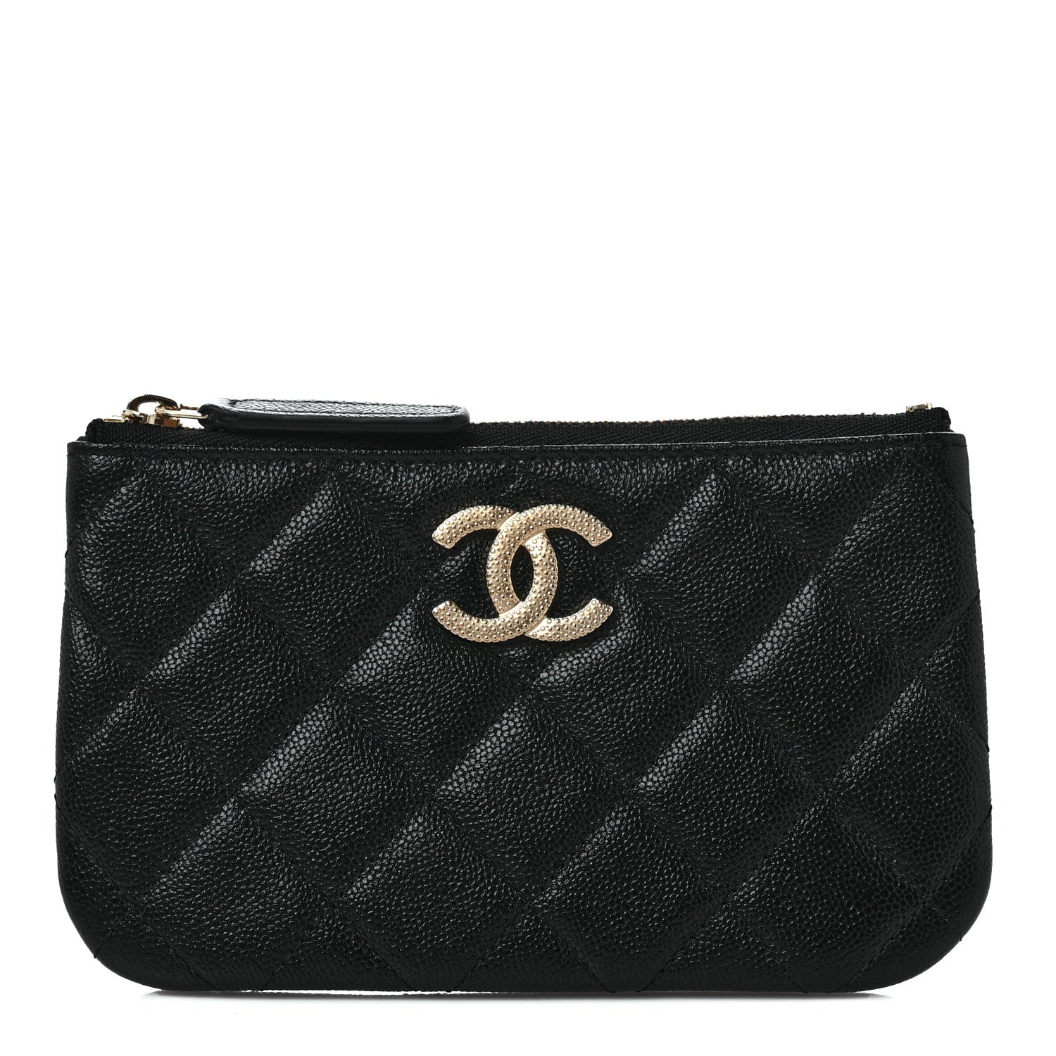 Chanel Caviar Quilted Studded CC Small Cosmetic Case Black 1 of 8