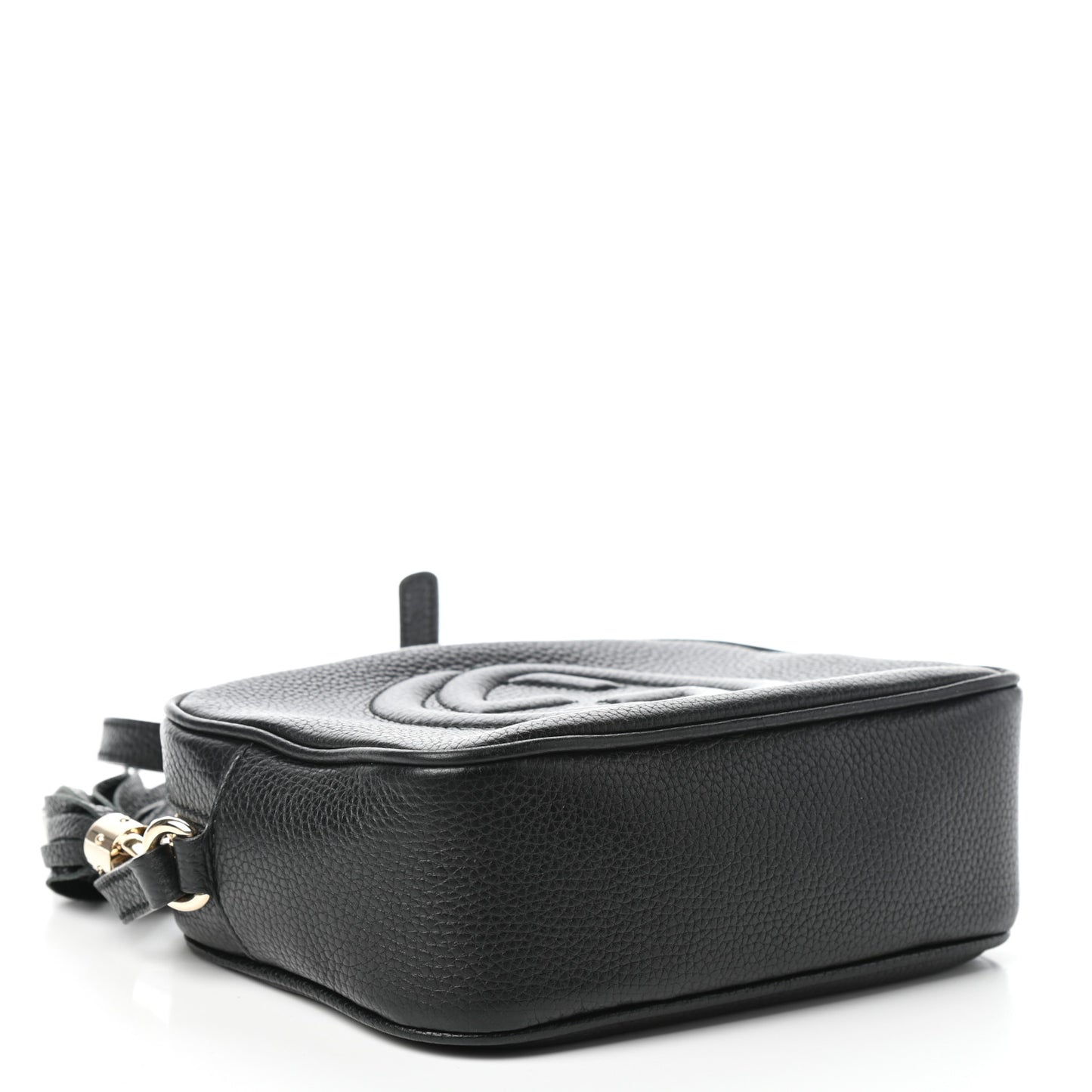 Pebbled Calfskin Small Soho Disco Bag Black
