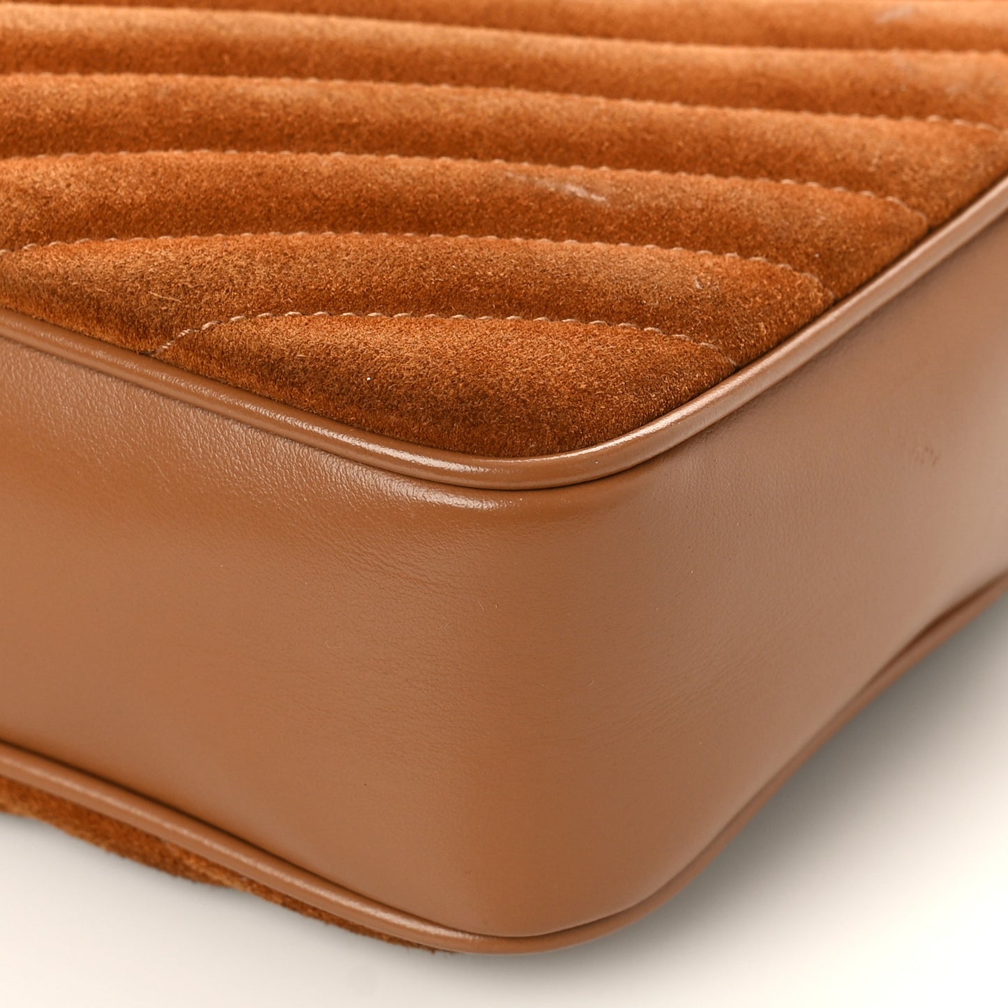 Suede Matelasse Monogram Lou Camera Bag Cinnamon