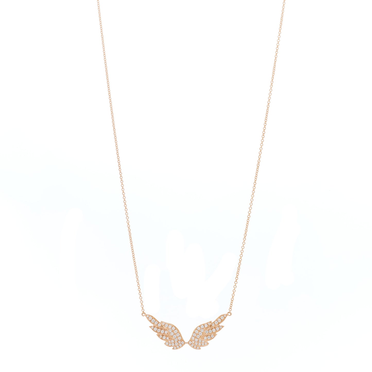 18K Rose Gold Diamond Wing Necklace