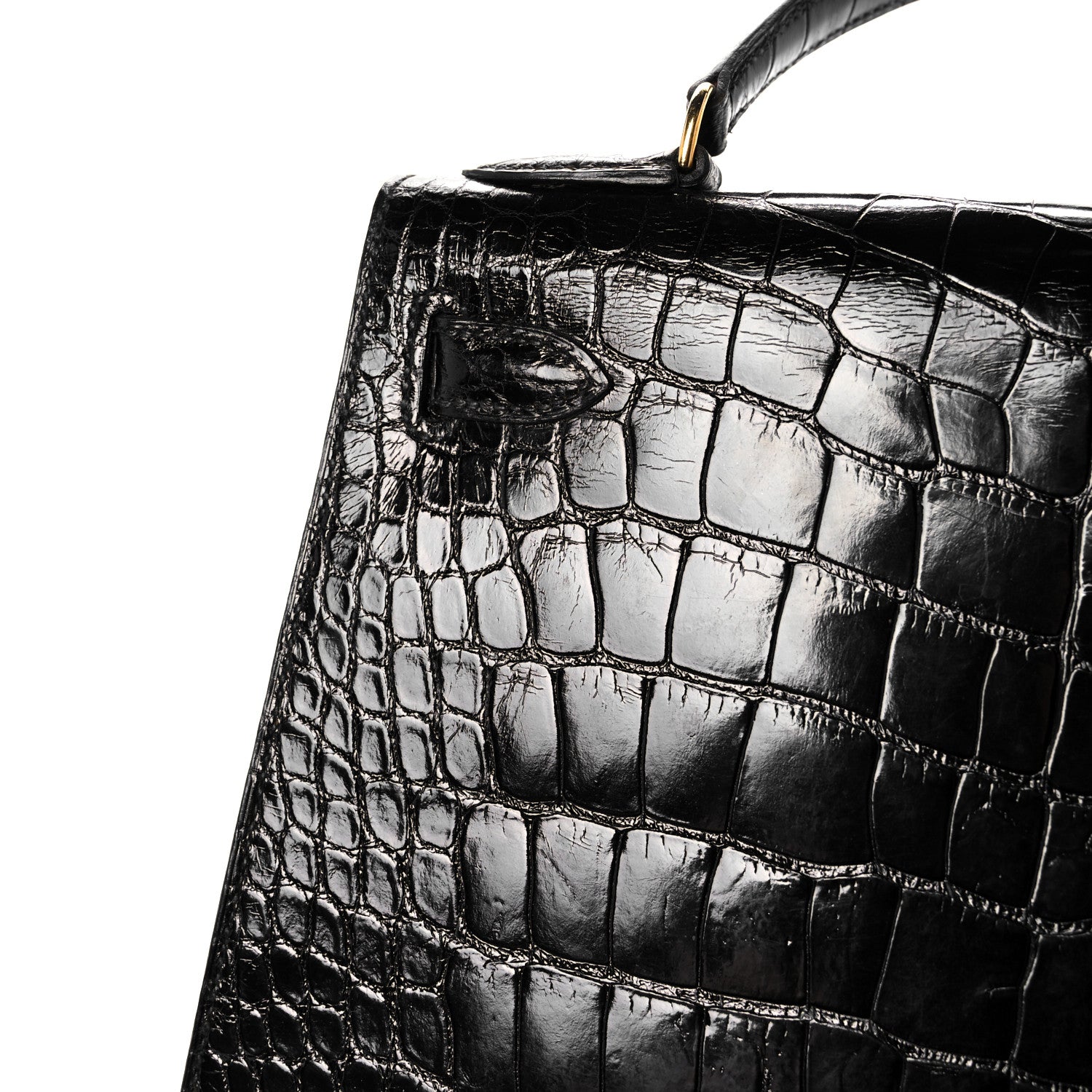 Hermes Shiny Alligator Kelly Sellier 28 Black 16 of 20