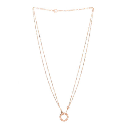 Cartier 18K Pink Gold 2 Diamond LOVE Necklace 3 of 4