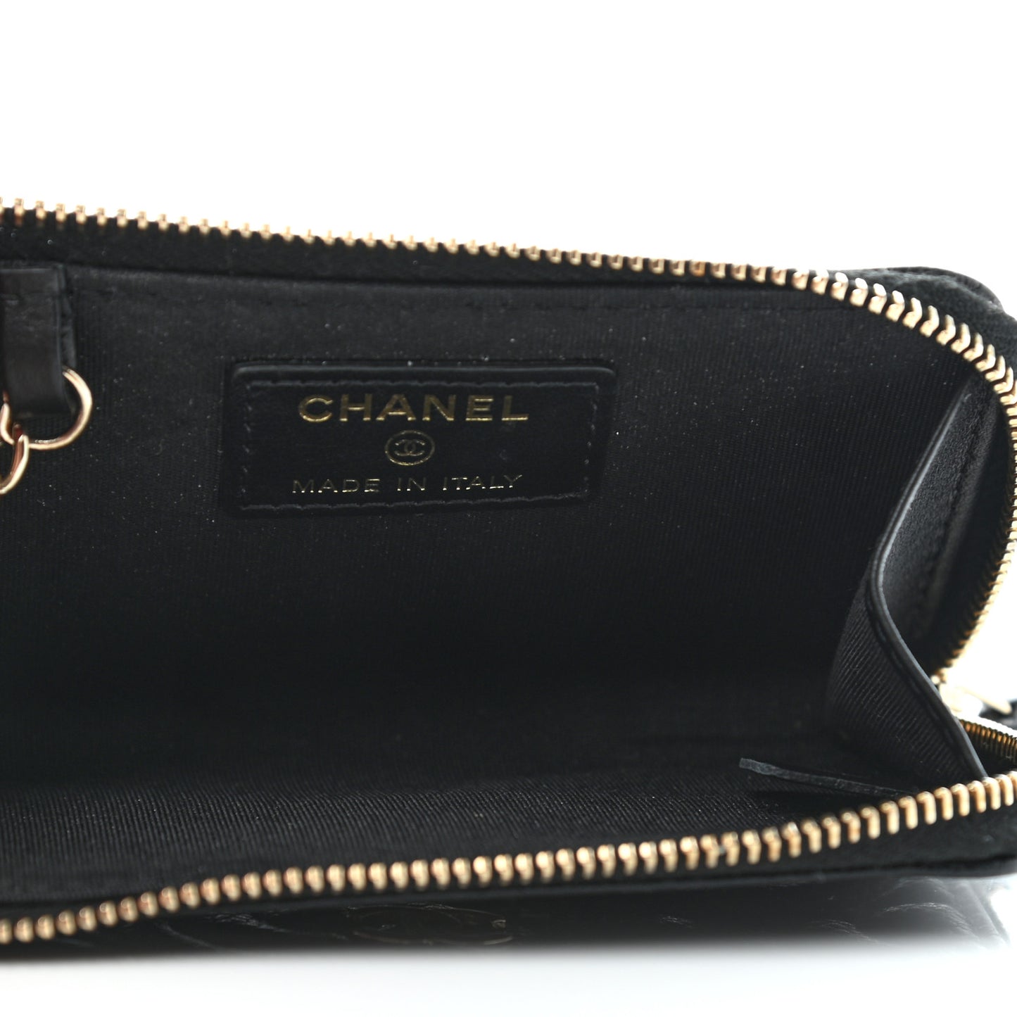 Caviar Camellia Embossed Key Holder Case Black