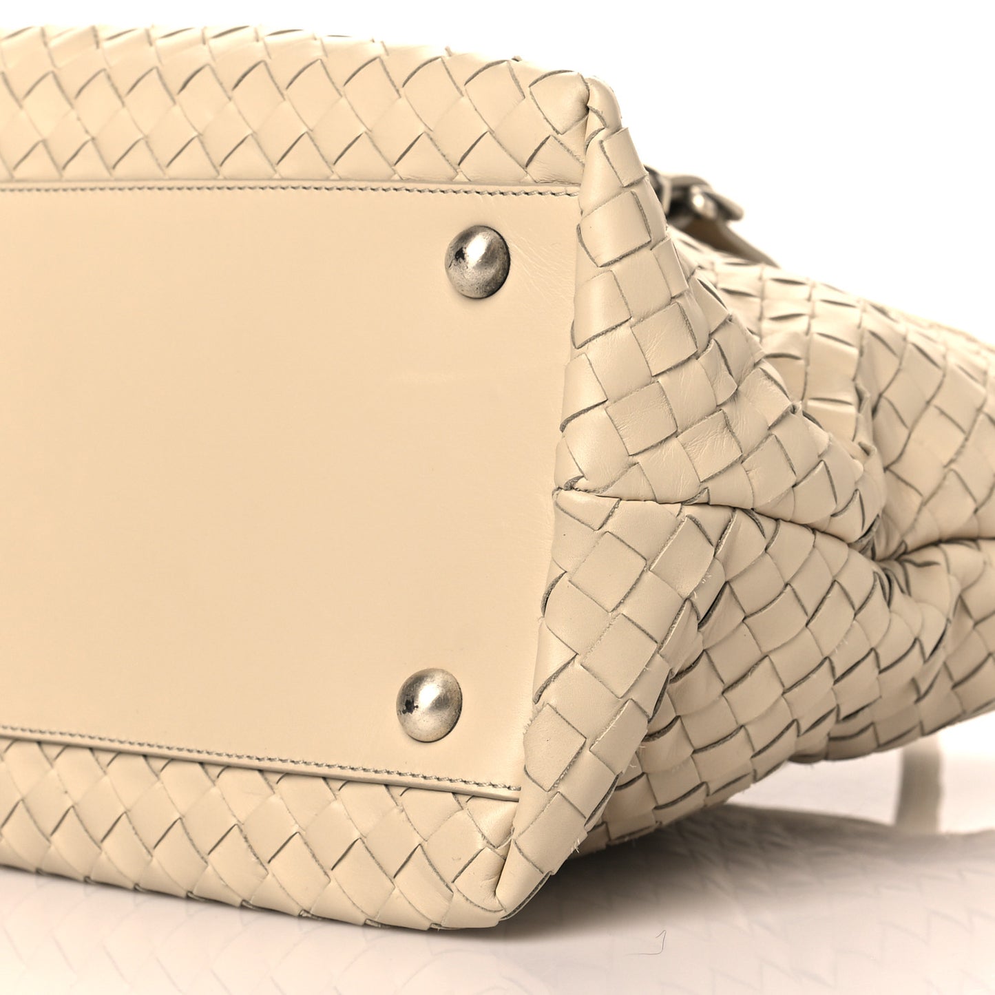 Nappa Intrecciato Embroidered Trim Tote Light Beige