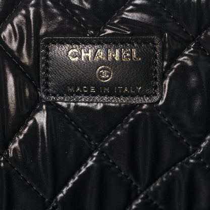 Chanel Lambskin Quilted Large Boy Zip Pouch Black 10 of 12