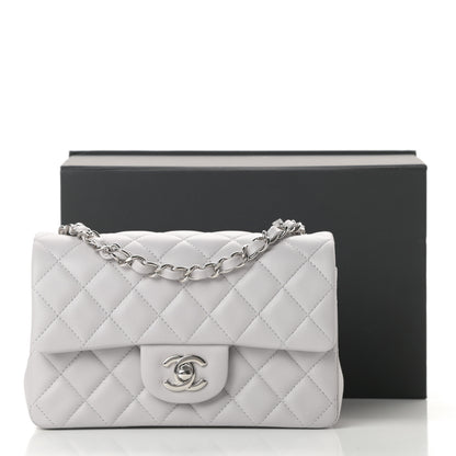 Chanel Lambskin Quilted Mini Rectangular Flap Grey 11 of 11