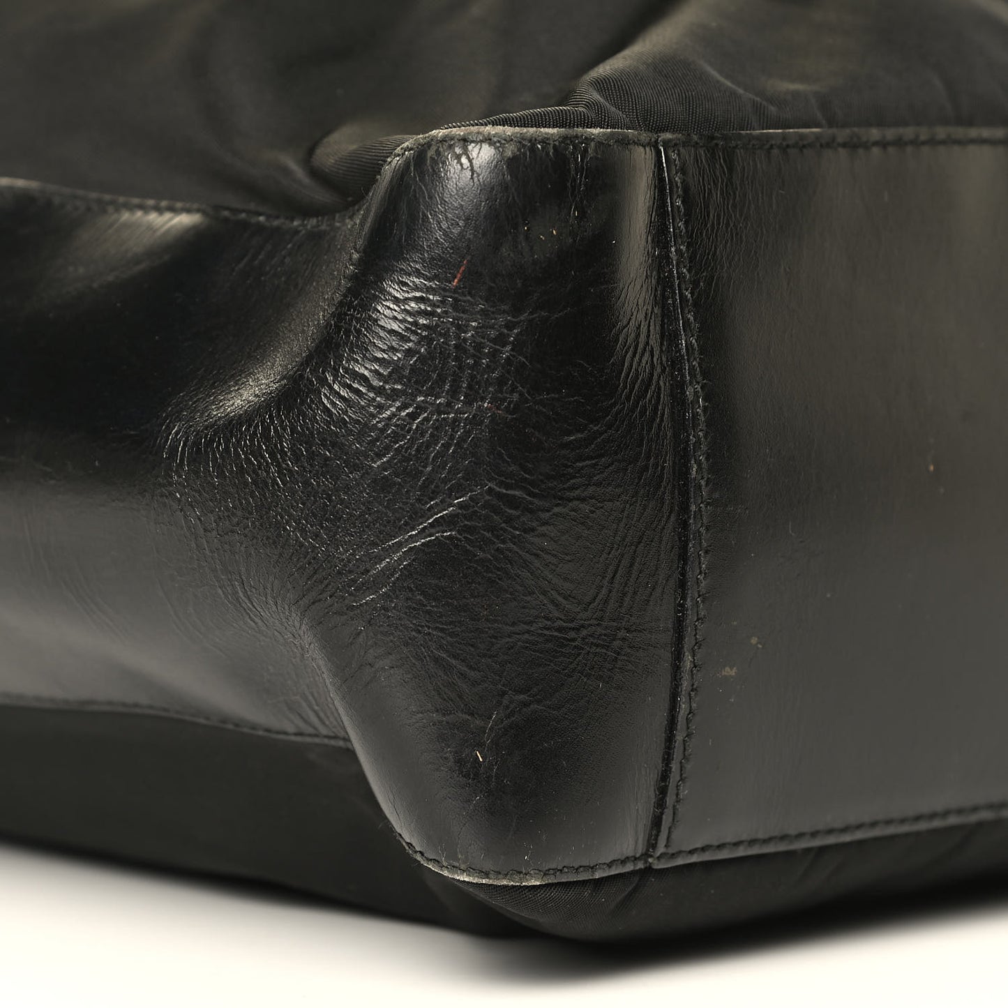 Tessuto Nylon Soft Calf Shoulder Bag Black