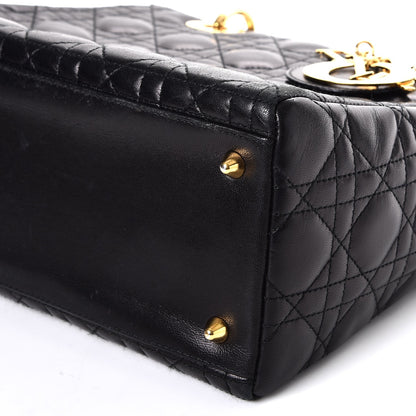 Christian Dior Lambskin Cannage Medium Lady Dior Black 10 of 14