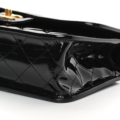 Chanel Patent Quilted Small School Memory Top Handle Flap Black 10 of 12