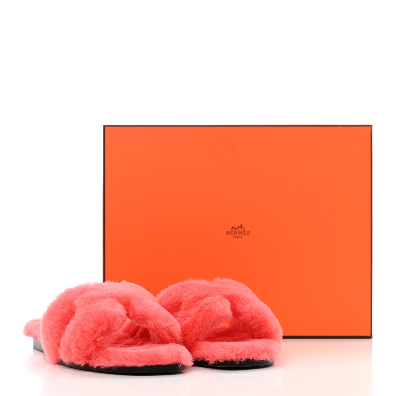 Hermes Woolskin Oran Sandals 39.5 Rose Du Desert 16 of 16