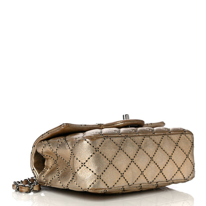 Chanel Metallic Lambskin Quilted Side Stitch Mini Rectangular Flap Gold 3 of 14