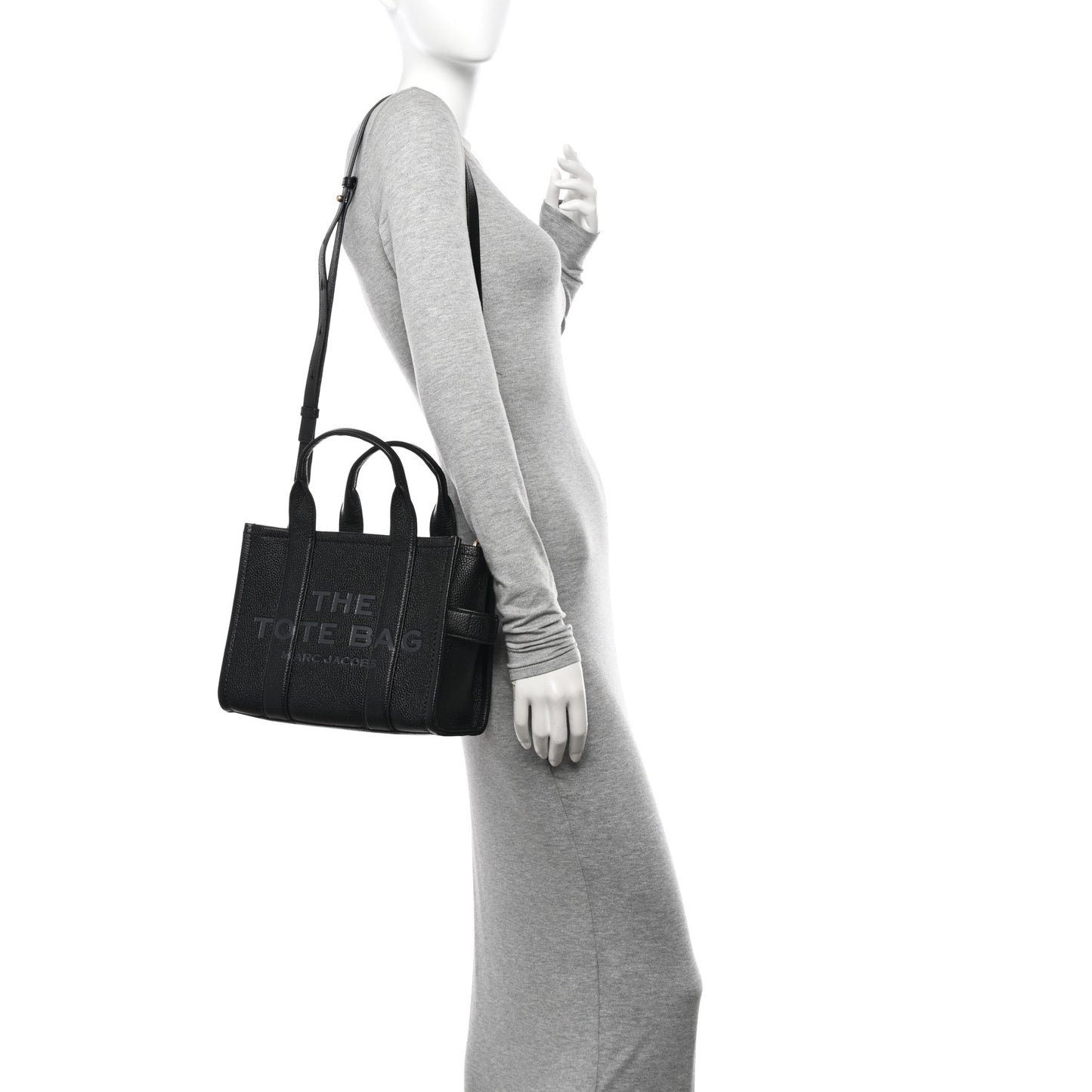 Grained Calfskin Small The Tote Bag Black