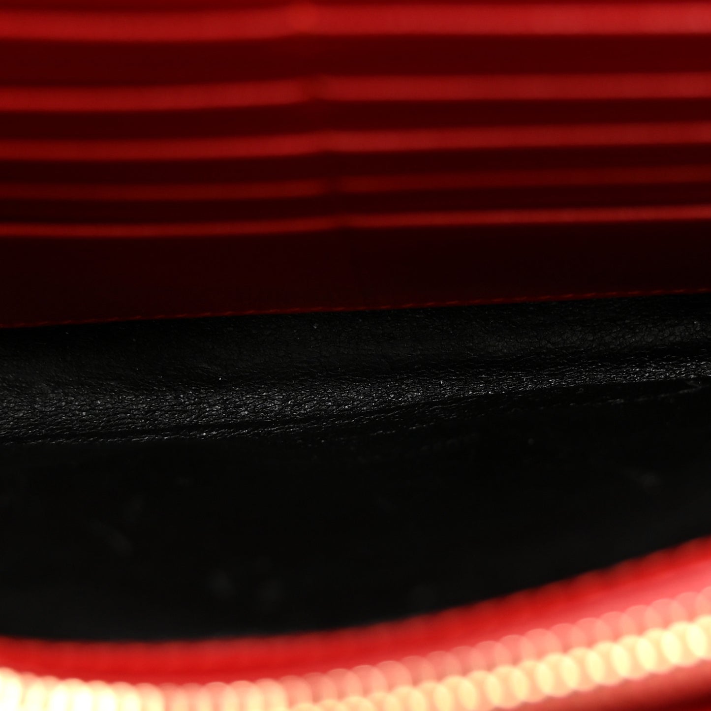 Grain De Poudre Matelasse Chevron Monogram Chain Wallet New Red