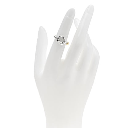 Tiffany Sterling Silver 18K Yellow Gold Love Knot Ring 50 5.5 2 of 4