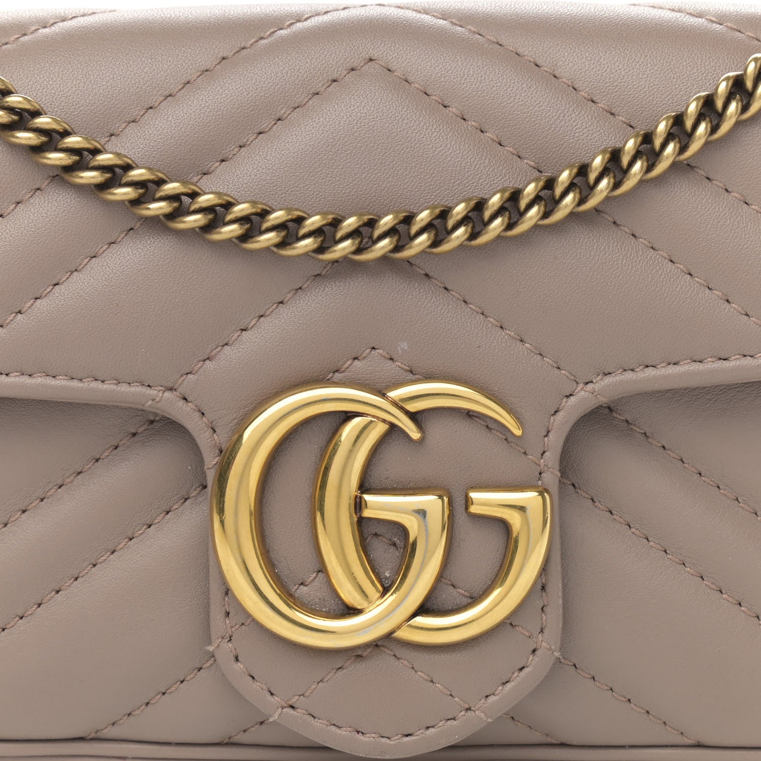 Gucci Calfskin Matelasse Super Mini GG Marmont Shoulder Bag Porcelain Rose 8 of 14