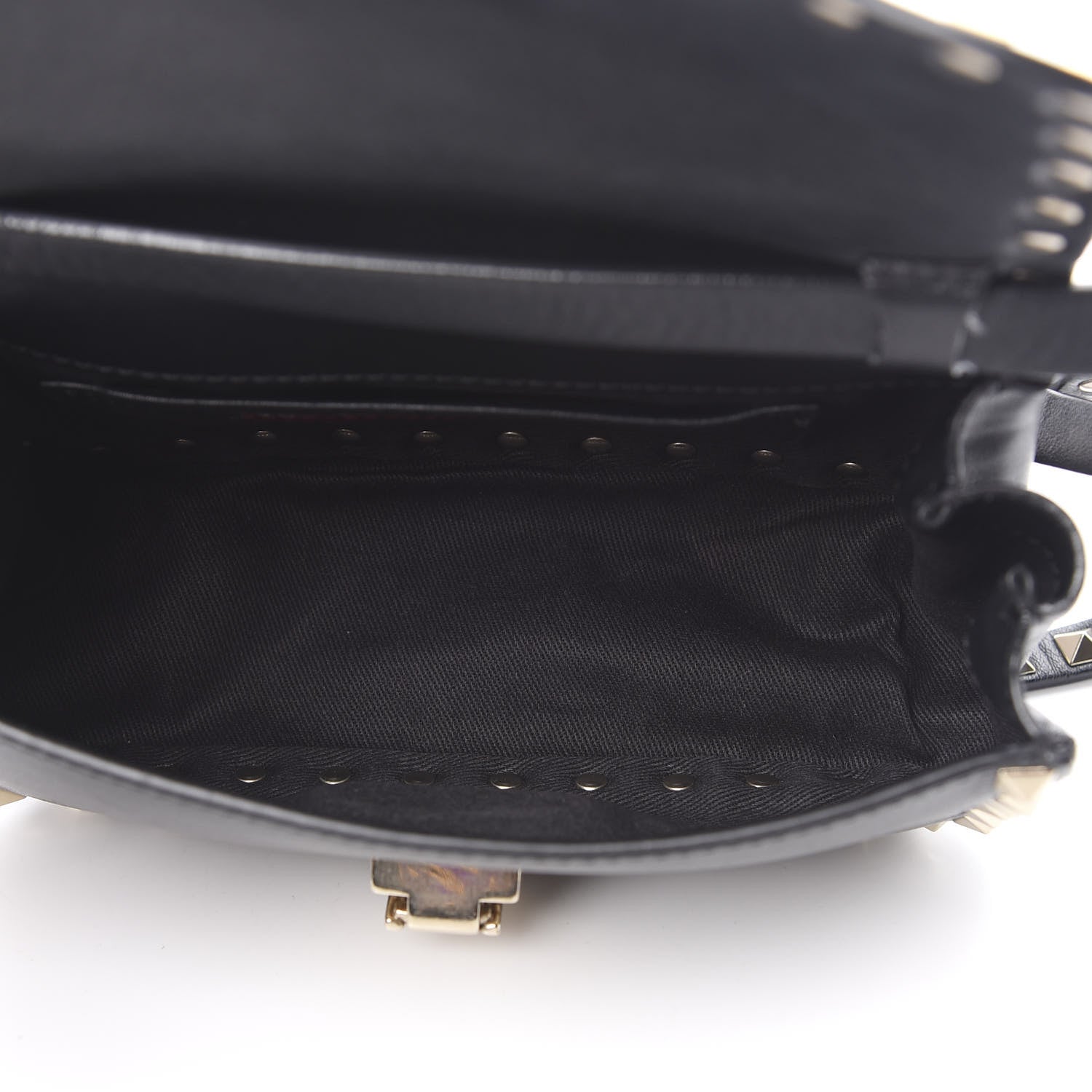 Valentino Garavani Vitello Mini Rockstud Flap Saddle Crossbody Bag Black 5 of 12