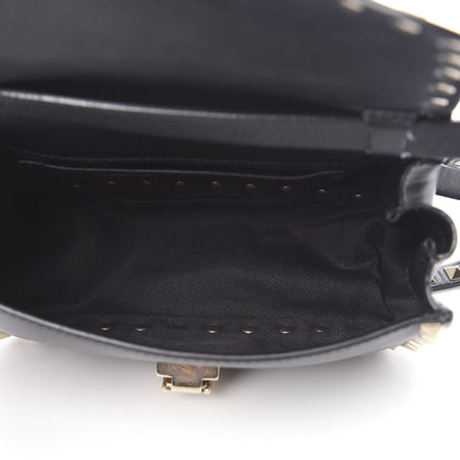 Valentino Garavani Vitello Mini Rockstud Flap Saddle Crossbody Bag Black 5 of 12