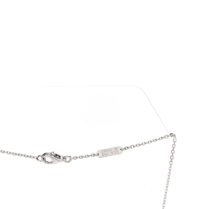 Van Cleef & Arpels 18K White Gold Pink Opal Vintage Alhambra Pendant Necklace 4 of 5