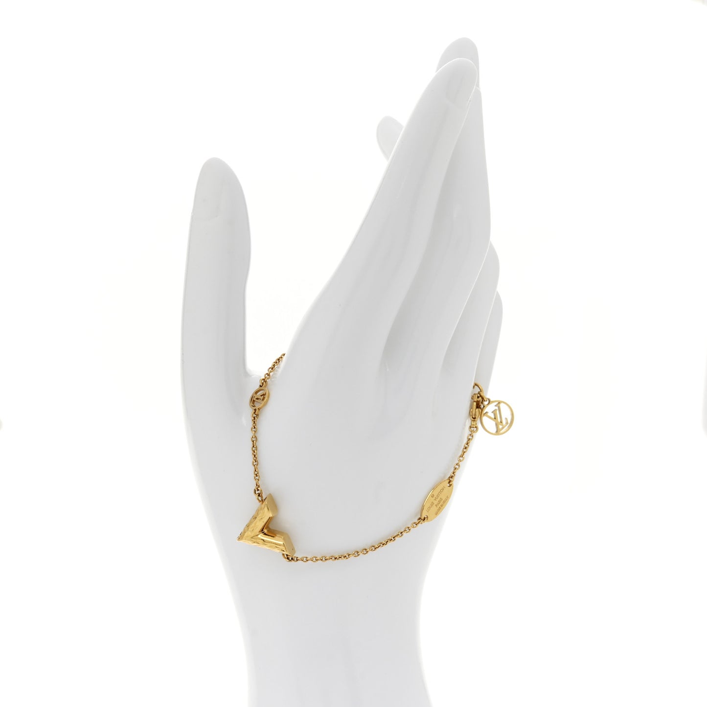 Essential V Guilloche Bracelet Gold