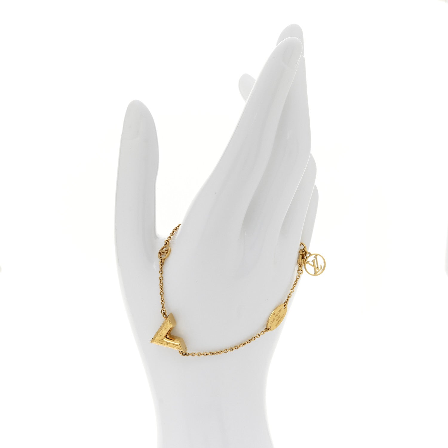 Louis Vuitton Essential V Guilloche Bracelet Gold 2 of 5