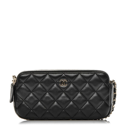 Chanel Lambskin Quilted Small Clutch With Chain Black 1 of 8