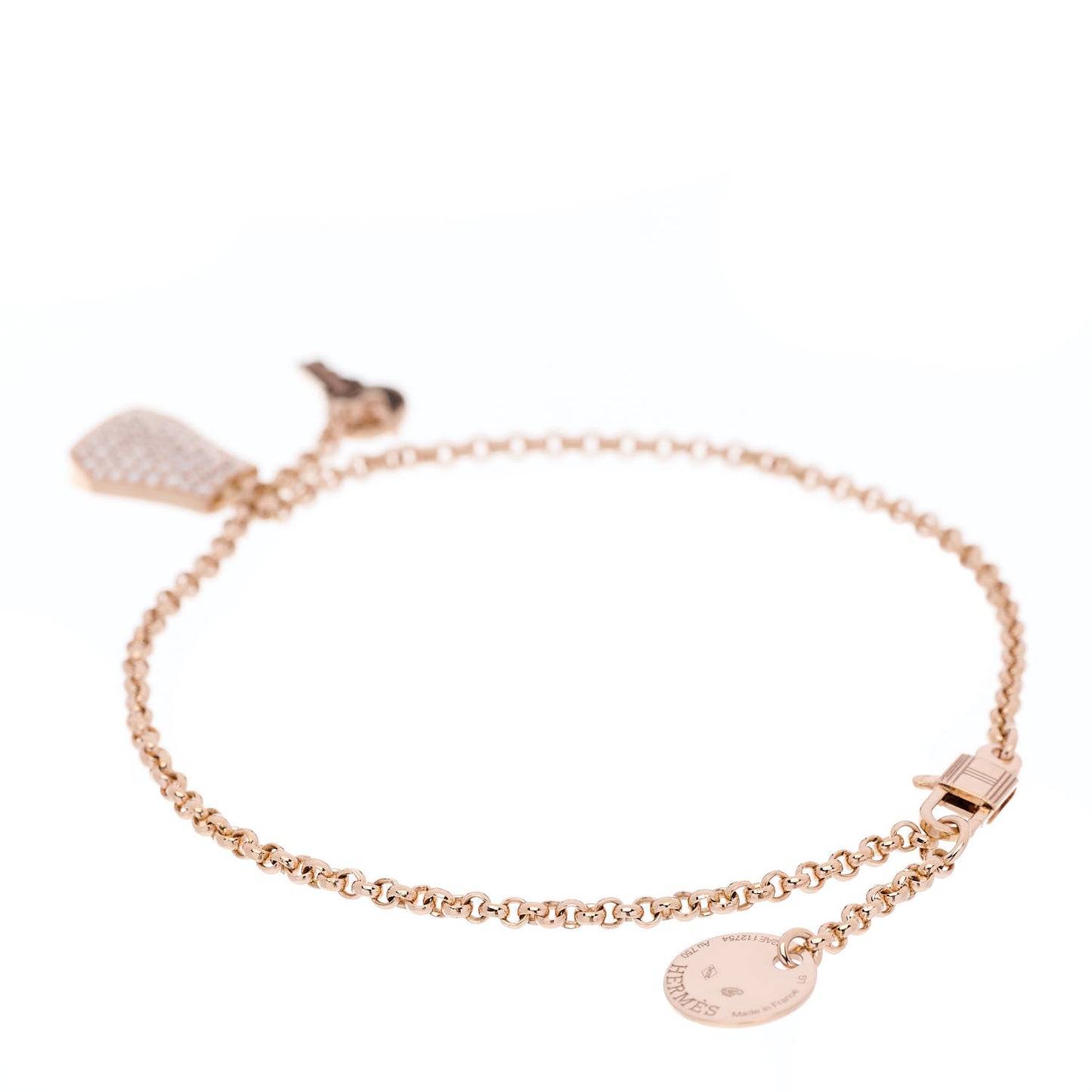 18K Rose Gold Diamond PM Kelly Clochette Bracelet LG