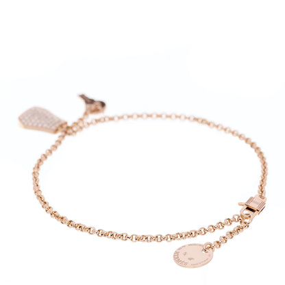 Hermes 18K Rose Gold Diamond PM Kelly Clochette Bracelet LG 3 of 5