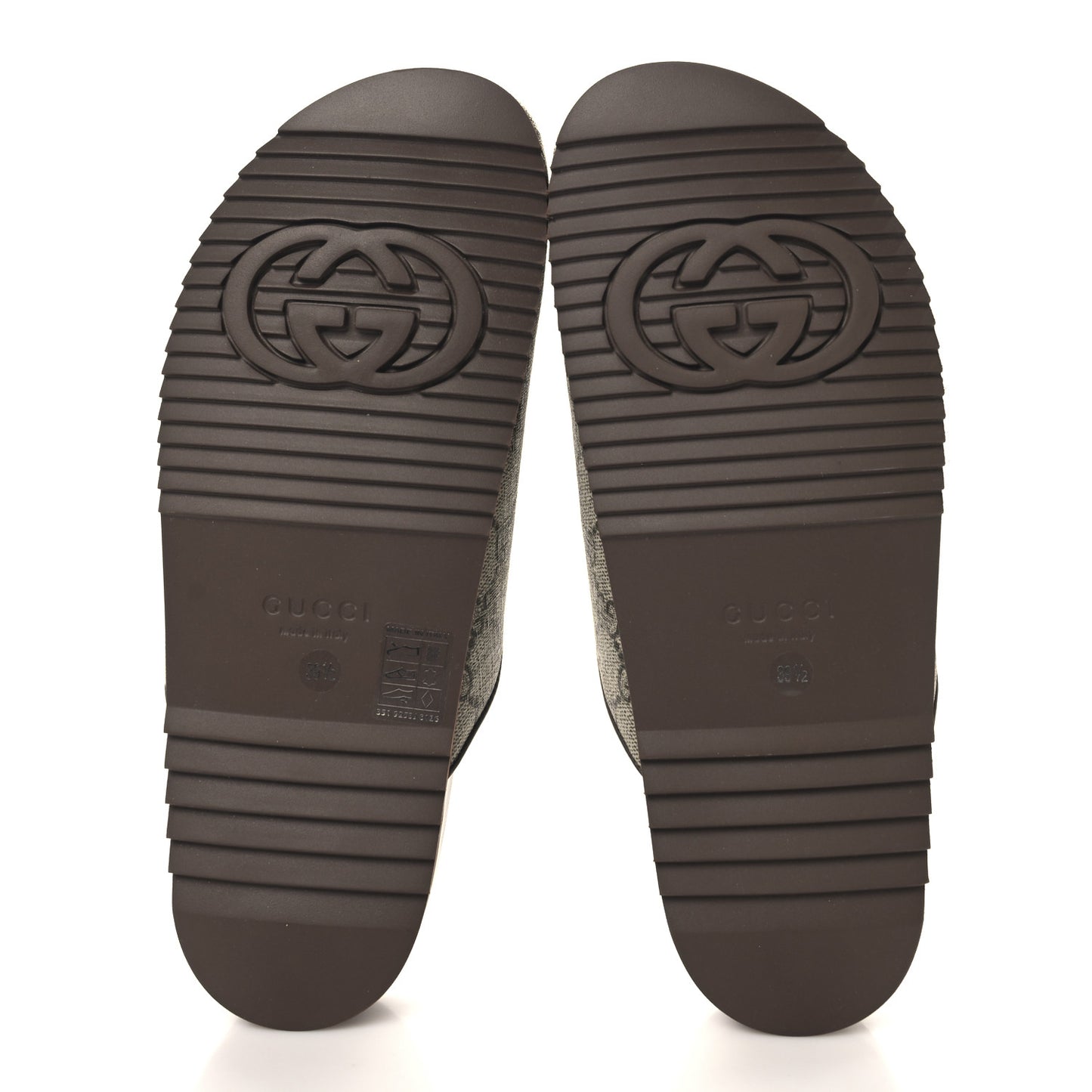 GG Supreme Monogram Miro Soft Calfskin Womens Horsebit Slippers 39.5 Beige Ebony New Acero