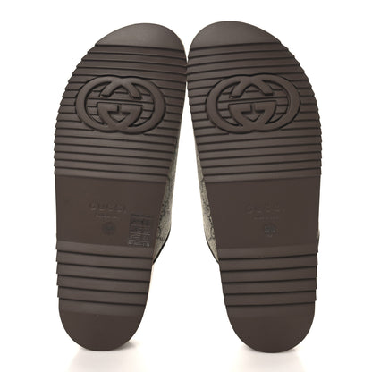 Gucci GG Supreme Monogram Miro Soft Calfskin Womens Horsebit Slippers 39.5 Beige Ebony New Acero 6 of 10