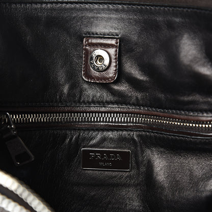 Prada Glace Calfskin Twin Pocket Tote Moro 5 of 13