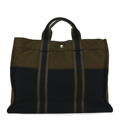 Hermes Canvas Fourre Tout MM Navy Green 1 of 17