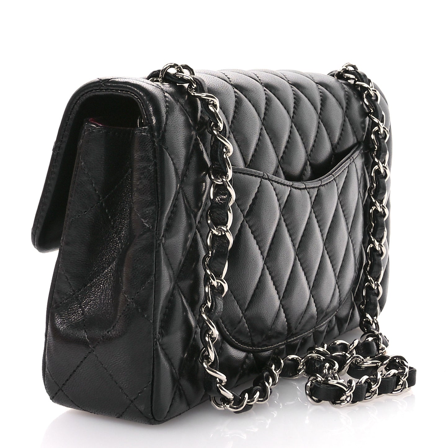 Lambskin Quilted East West Flap Black