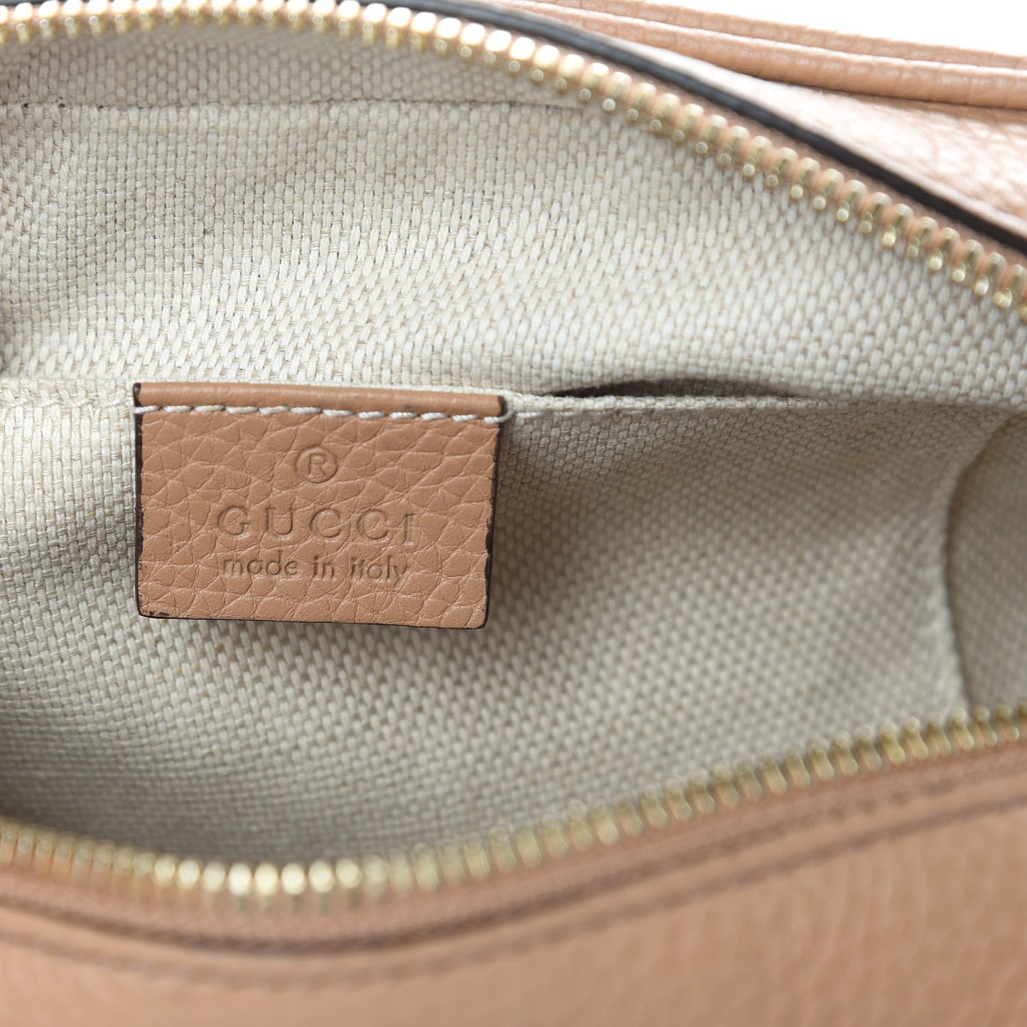 Pebbled Calfskin Small Soho Disco Bag Rose Beige