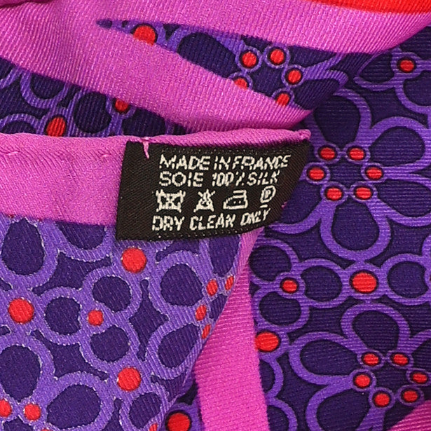 Hermes Silk Carre en Cravates Scarf 70 Orange Rose Violet 3 of 4