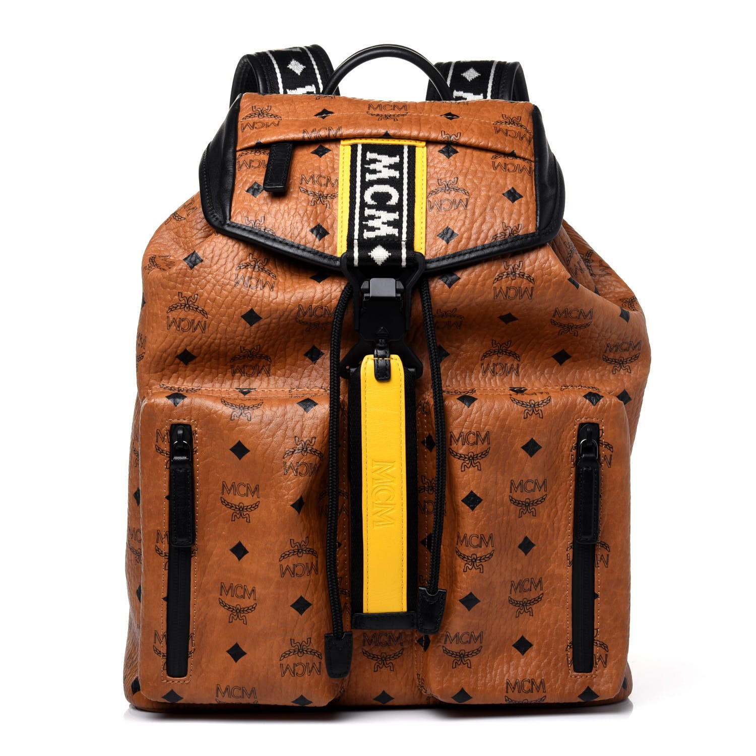 MCM Visetos Raymonde Two Pocket Backpack Cognac 1 of 14