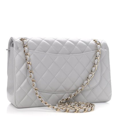 Chanel Caviar Quilted Jumbo Double Flap Light Grey 3 of 12